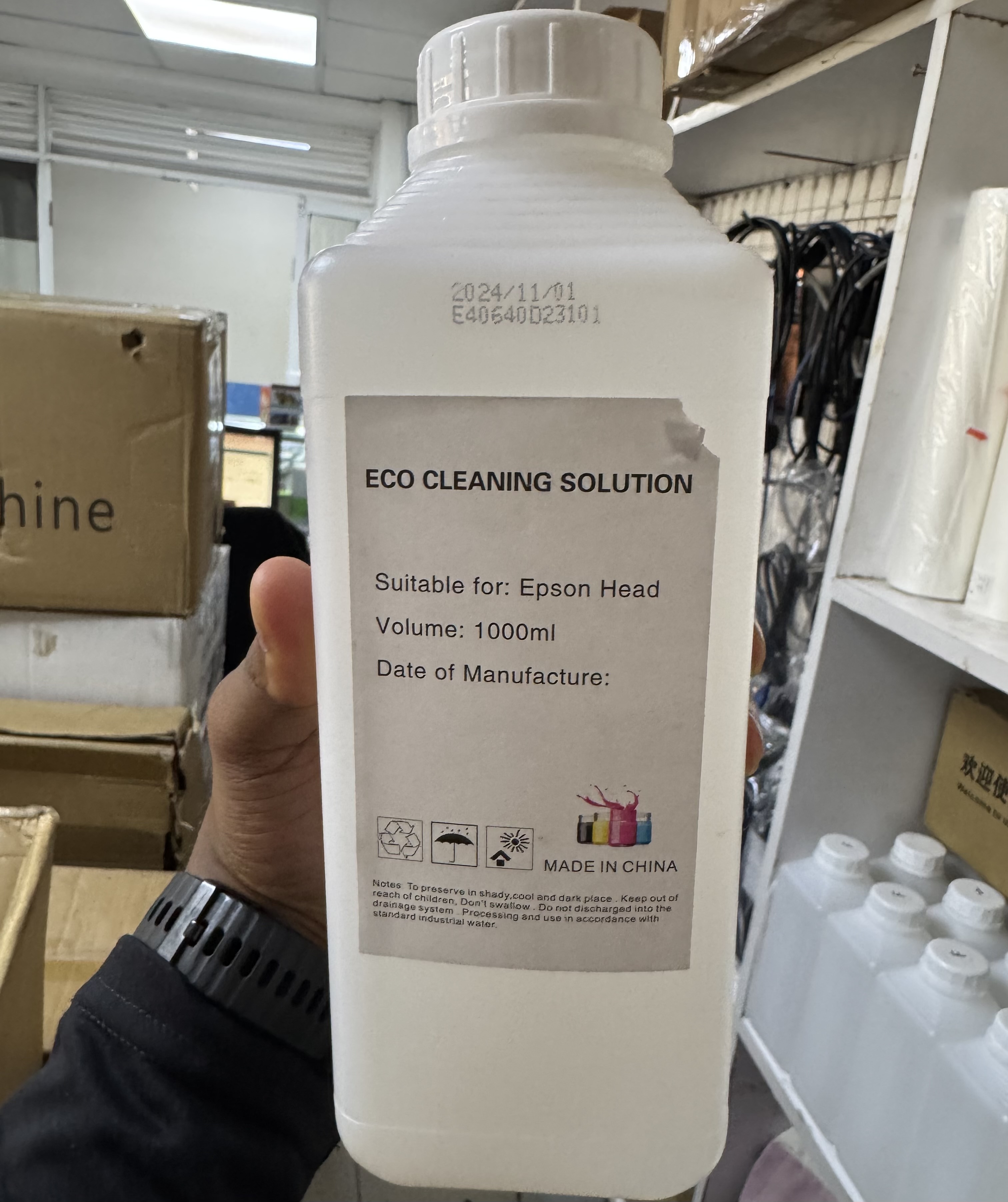1 Litre Epson Heads Eco-Solvent Large Format Cleaning Solution