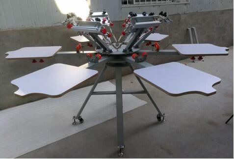 6 Color 6 Station Screen Printer