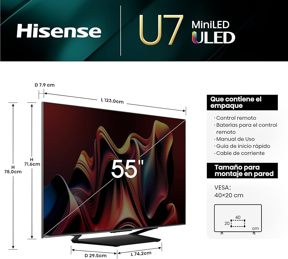 Hisense 55 inch mini-led U7NK ULED TV