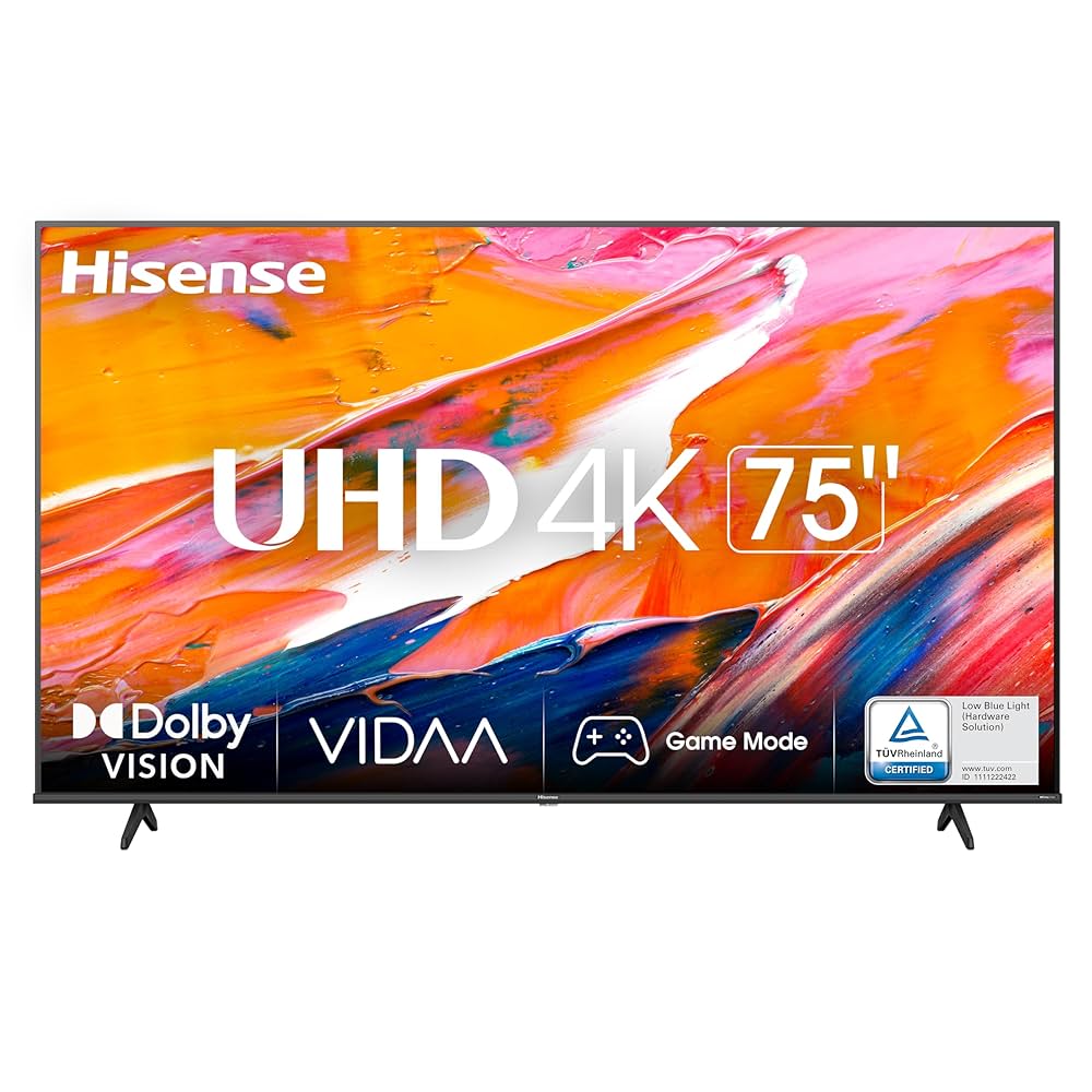 Hisense 75 Inch A6K 4k UHD Smart Frameless Tv