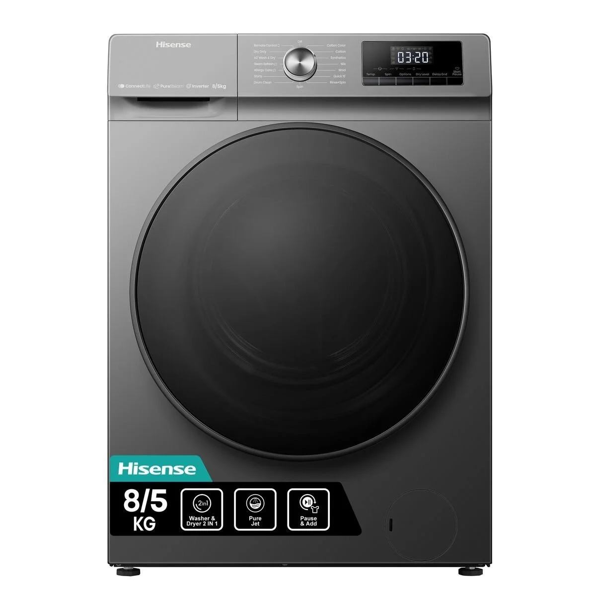 Hisense 8kg/5KG front load washing machine WASH & DRY Full Automatic WD3Q8043BT