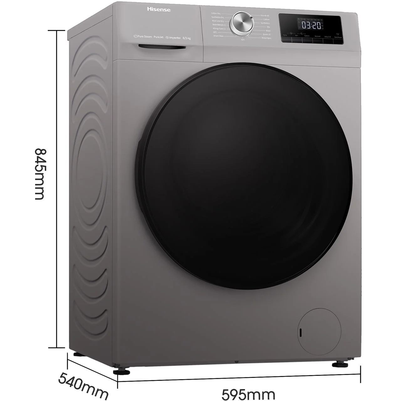 Hisense 8kg/5KG front load washing machine WASH & DRY Full Automatic WD3Q8043BT