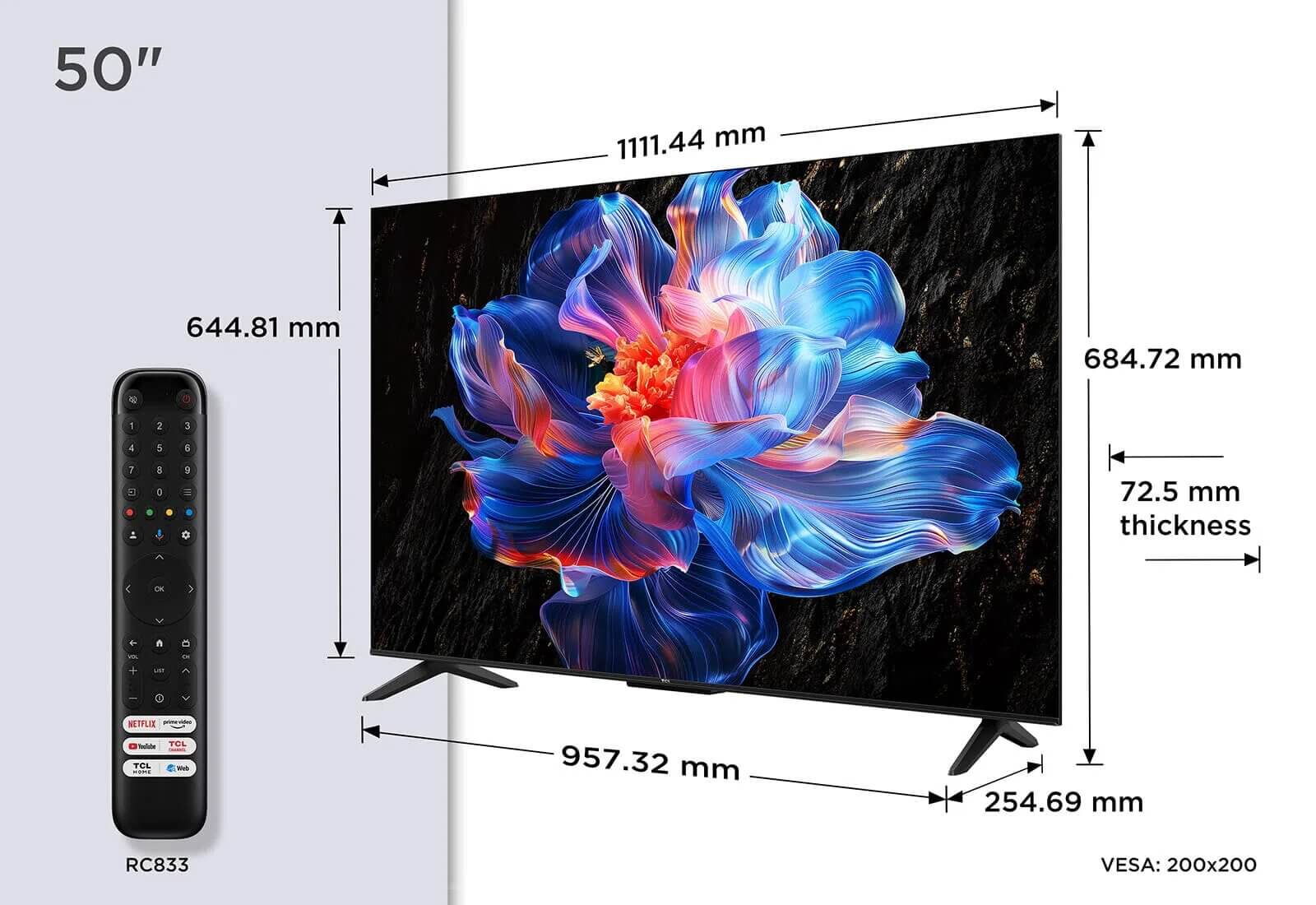 TCL 50 inch 50V6C HDR 4K Google Smart TV