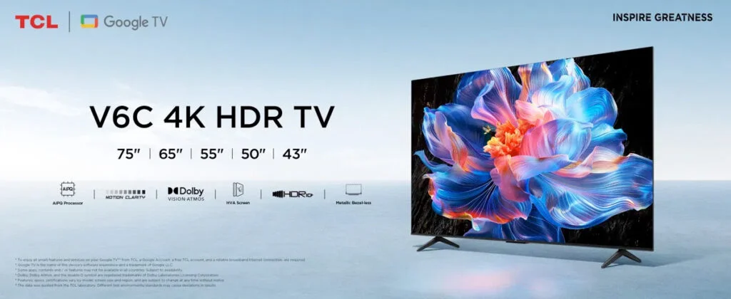 TCL 65 inch 65V6D Smart 4K HDR TV