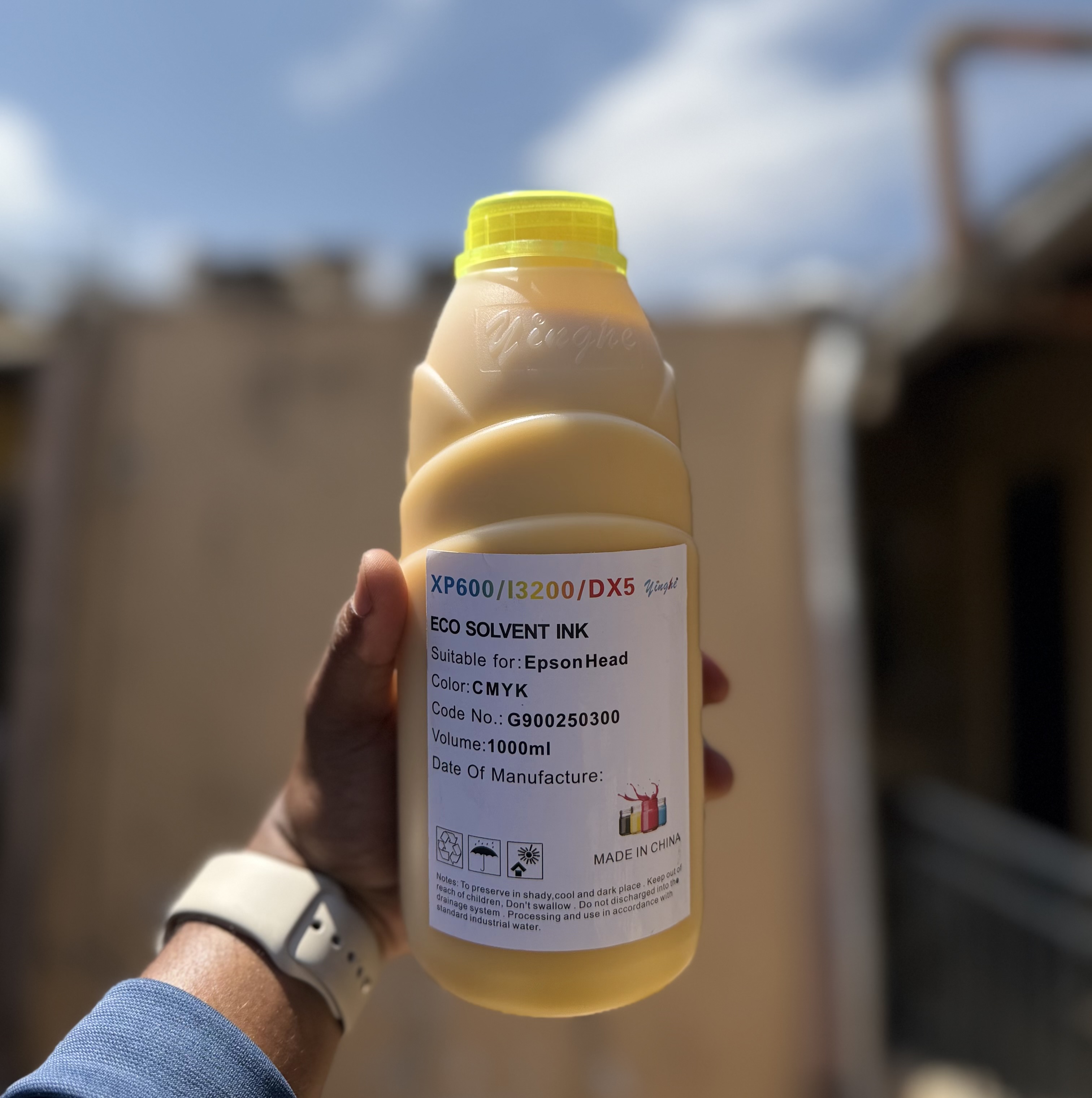 Yinghe 1Litre Yellow Eco-Solvent Inks