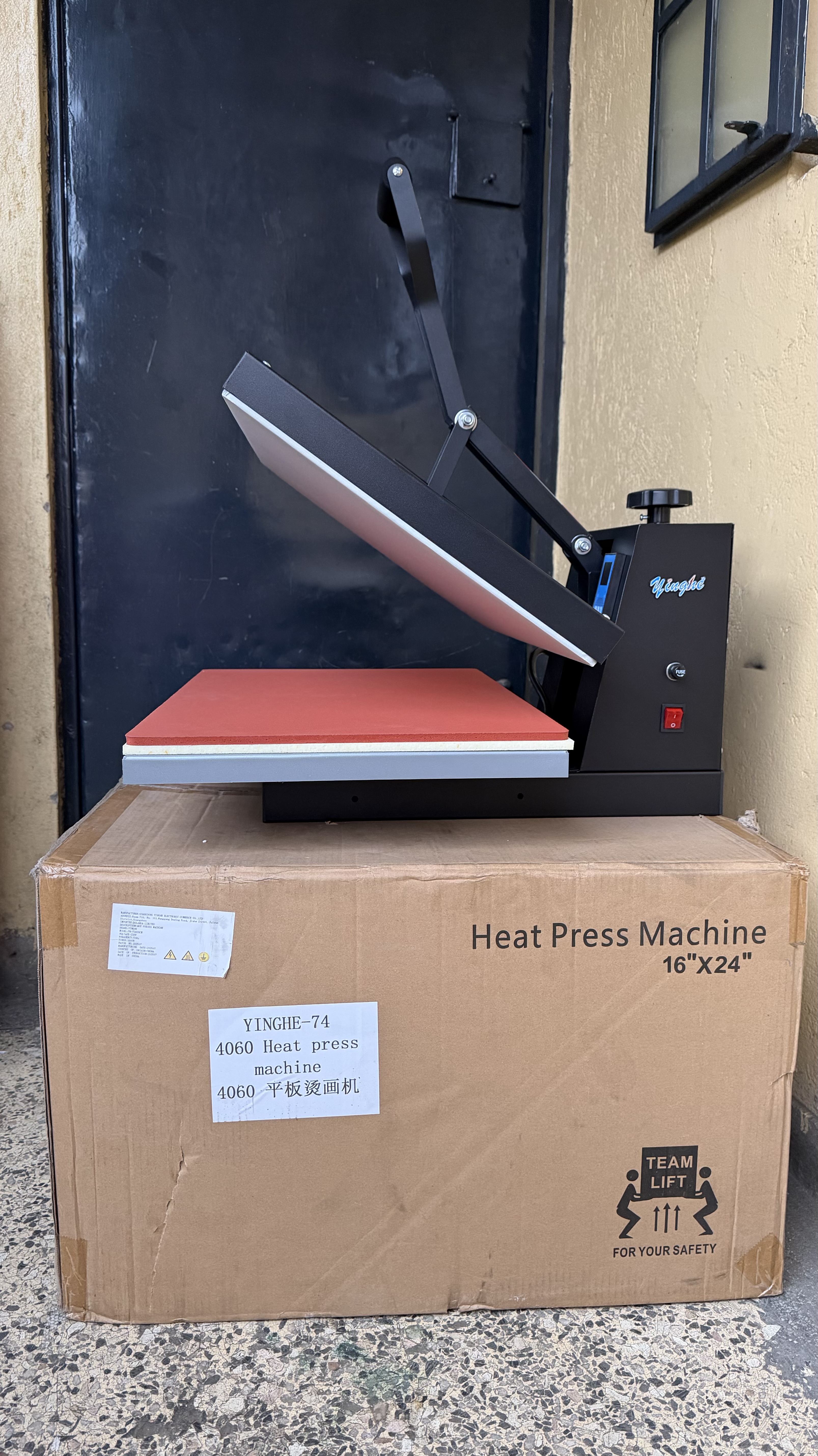 Yinghe 40cm x 60cm (A2 size) manual flatbed heat press machine (Model YHT-4060 / YH-4060)